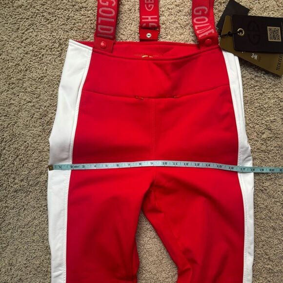 GOLDBERGH WOMEN'S HIGH END SALOPETTE SKI PANTS BIB FLAME RED NWT US 10 - Picture 8 of 9
